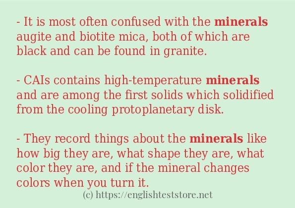 minerals use in sentences minerals use in sentences