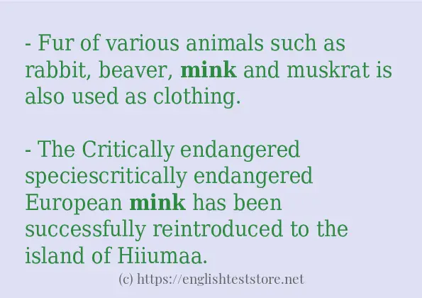 mink - sentence examples