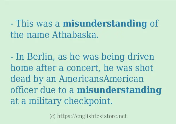 misunderstanding - example sentences