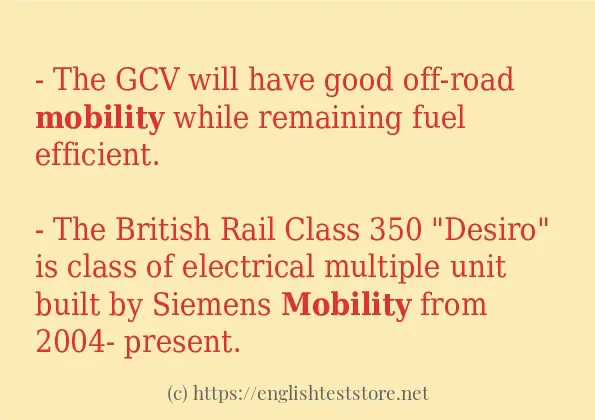 mobility in sentences?