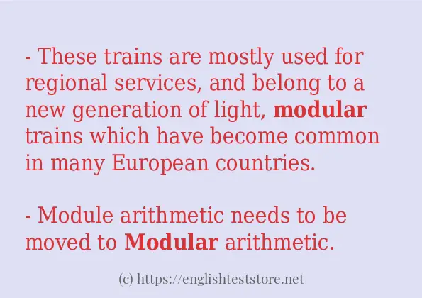 modular in sentences?