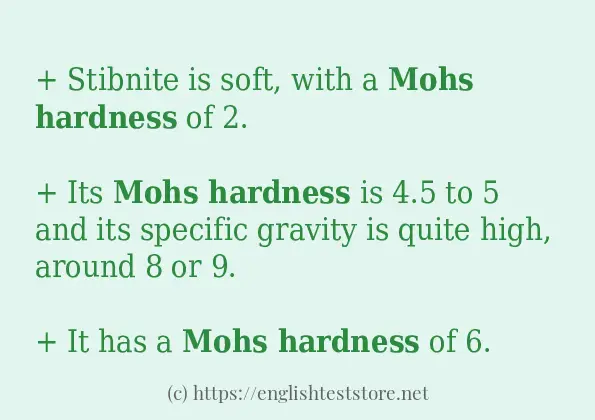 mohs hardness - sentence examples