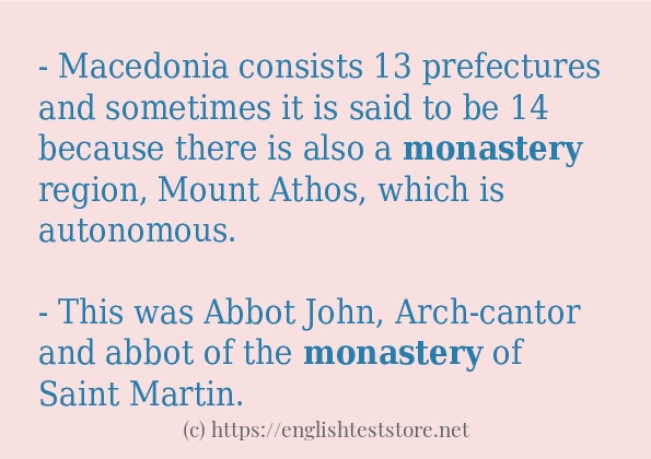 monastery in sentences?