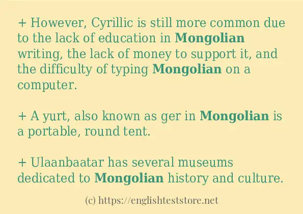 mongolian example in sentences