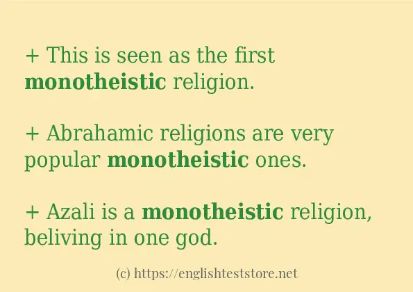 monotheistic how to use in sentences