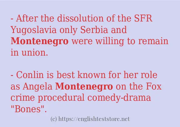 montenegro use in sentences