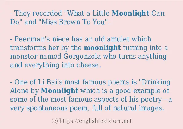 moonlight - some sentence examples