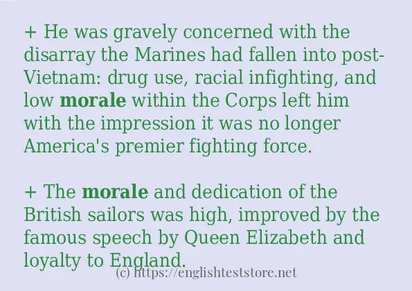 morale - some sentence examples