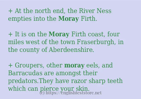 moray in sentences?