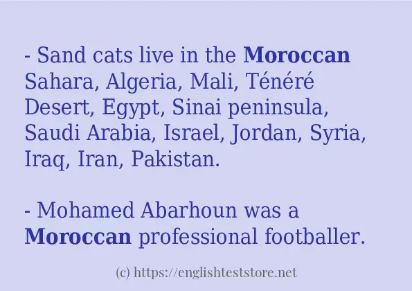 moroccan - some sentence examples