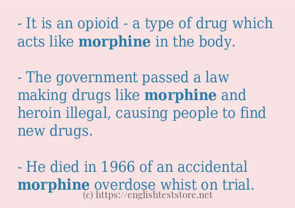 morphine use in sentences