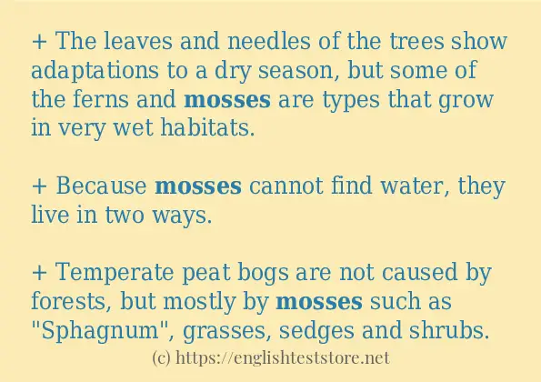 mosses how to use in sentences