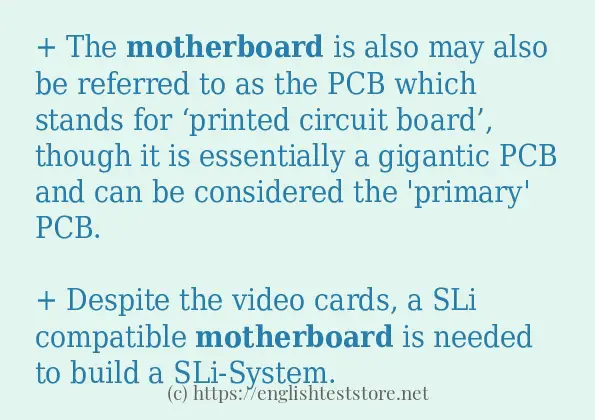 motherboard some example sentences