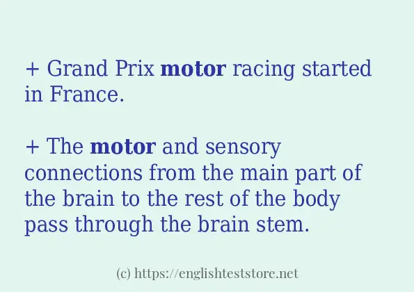 motor example in sentences