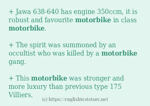 motorbike some example sentences