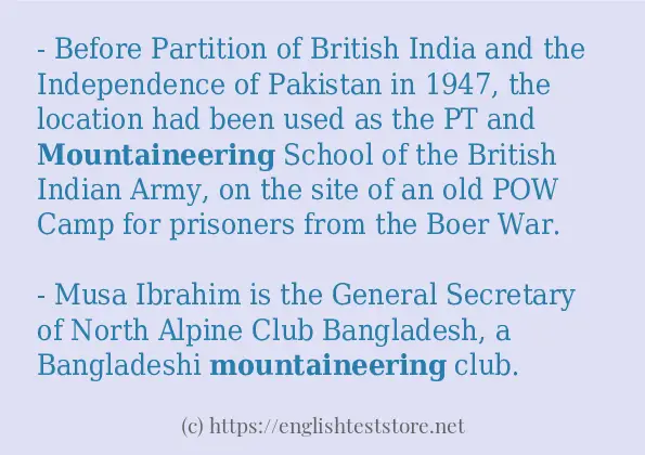 mountaineering - sentence examples