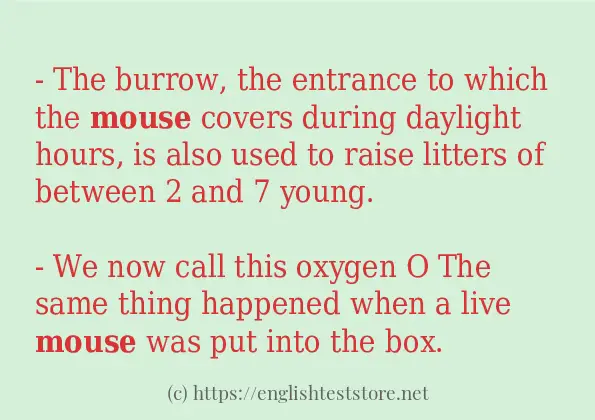 mouse - sentence examples