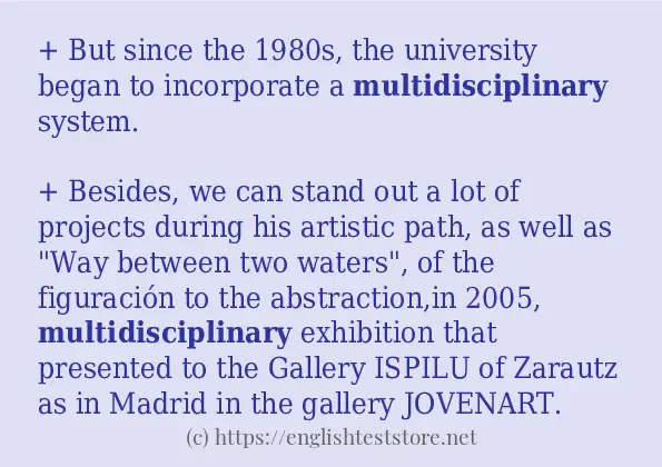 multidisciplinary some ways to use