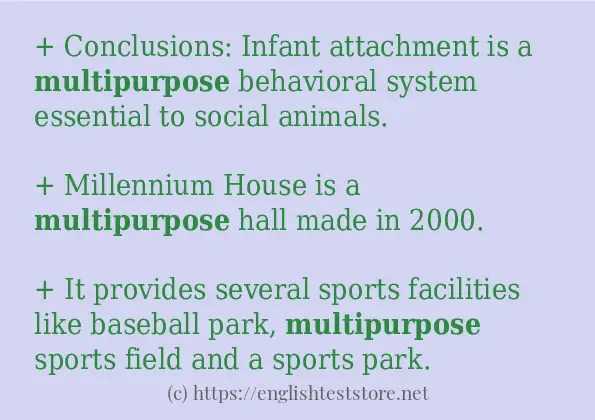 multipurpose how to use in sentences