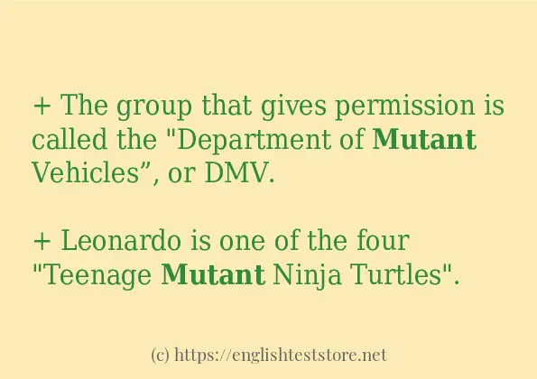 mutant some example sentences