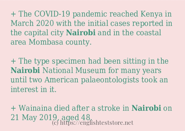 nairobi use in sentences