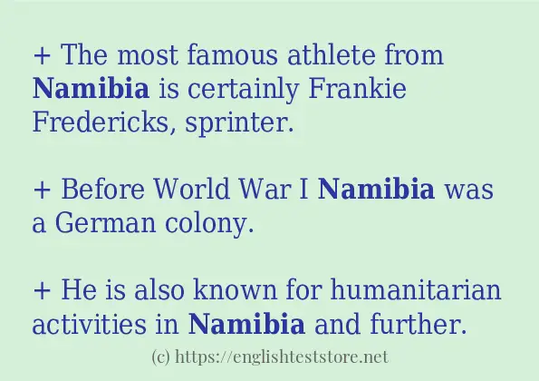 namibia - example sentences