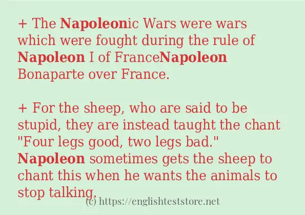 napoleon - sentence examples