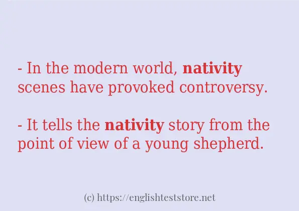 nativity - some sentence examples