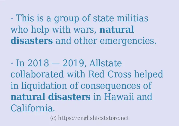 natural disasters use in sentences