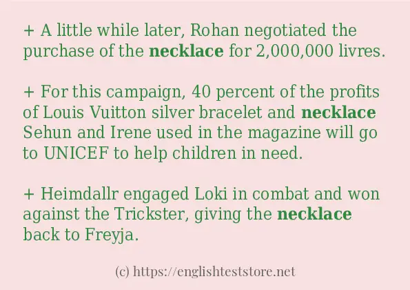 necklace some example sentences necklace some example sentences