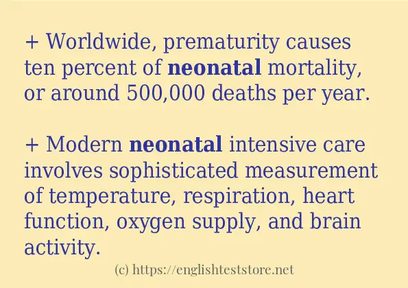 neonatal use in sentences