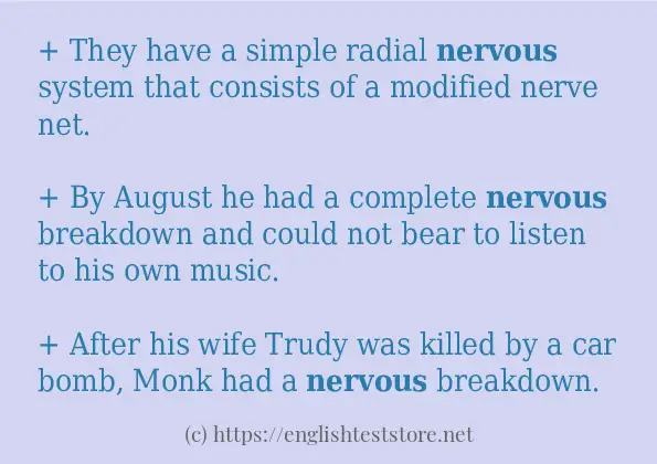 nervous - some sentence examples