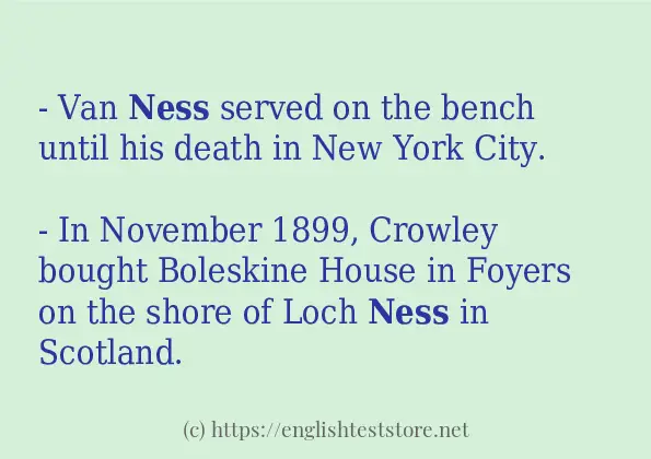 ness some example sentences