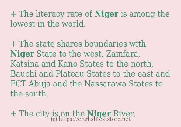 niger how to use in sentences