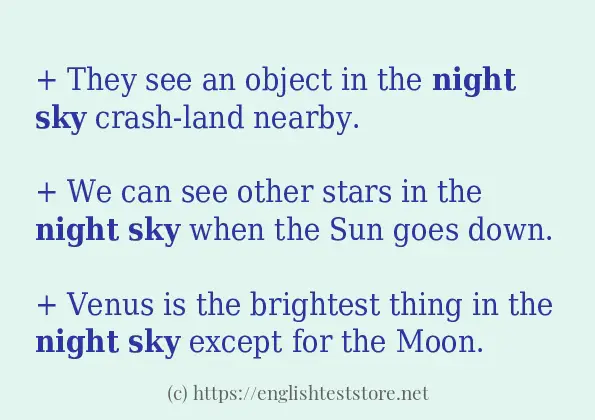 night sky in sentences?