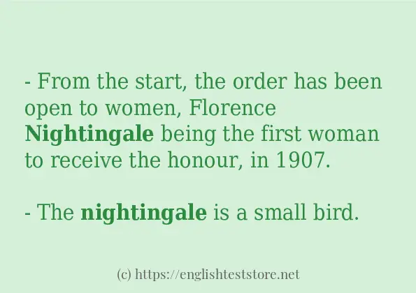 nightingale - example sentences