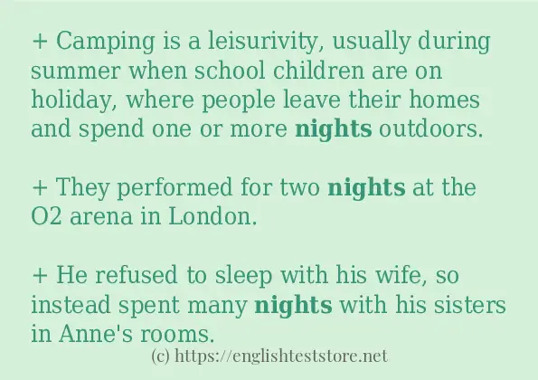 nights use in-sentences