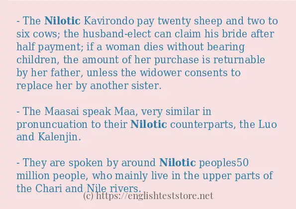 nilotic some example sentences