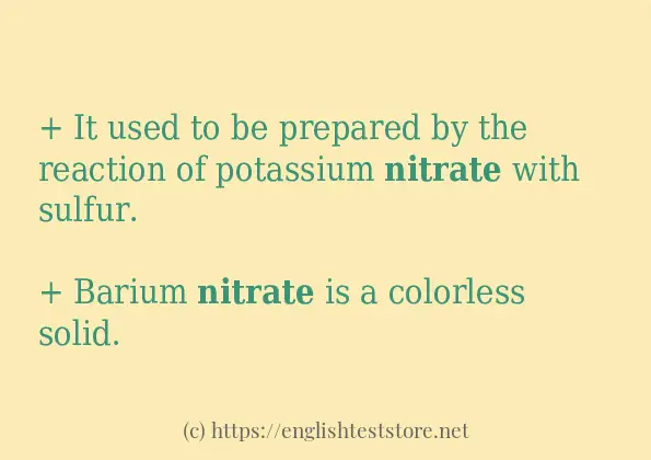 nitrate - some sentence examples