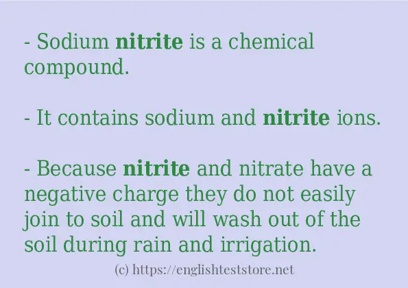 nitrite use in sentences