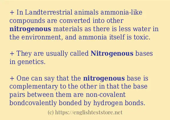 nitrogenous how to use in sentences