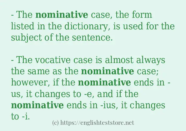 nominative some example sentences