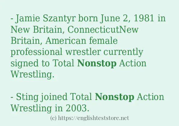 nonstop - some sentence examples