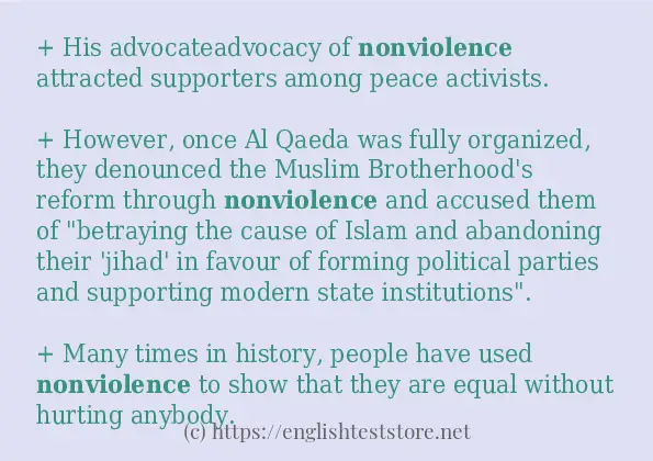nonviolence in sentences?