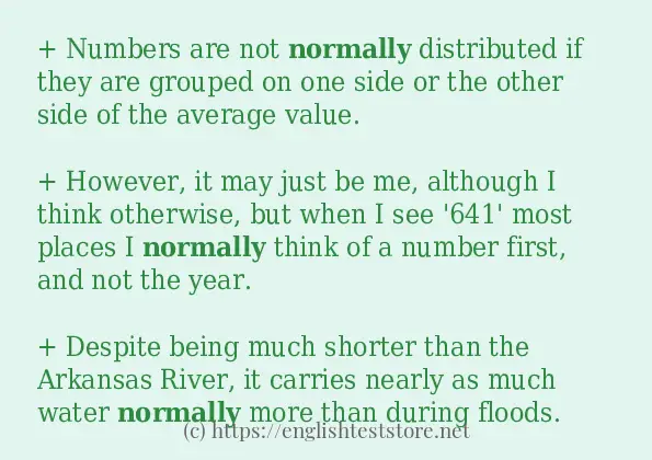 normally - example sentences