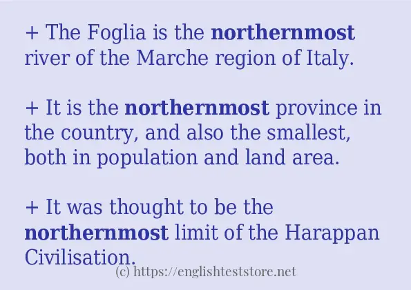 northernmost - sentence examples