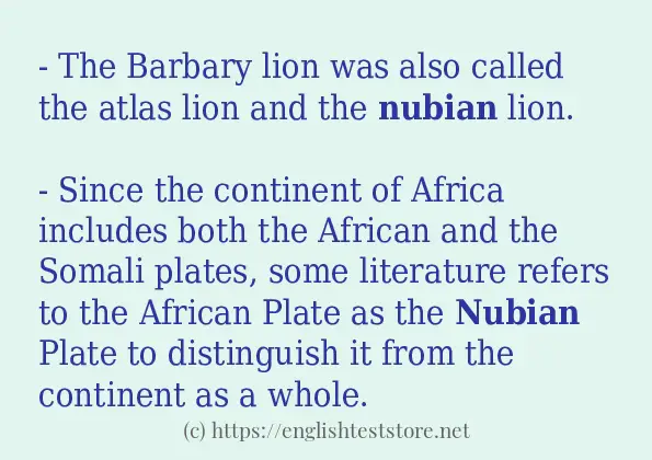 nubian - some sentence examples