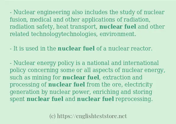 nuclear fuel some ways to use