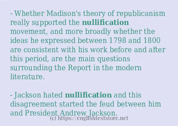 nullification in sentences?