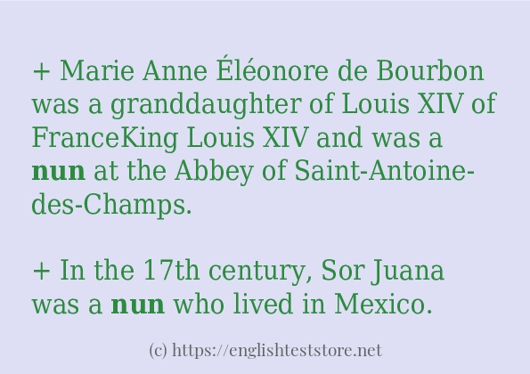 nun - example sentences